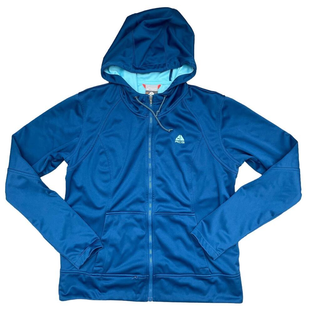 Nike ACG Full Zip Hoodie‎ Jacket Blue Activewear Outdoors Womens Medium